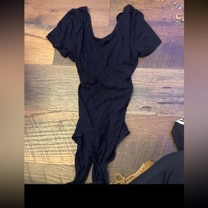Black cut-out backed Hollister body suit